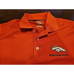 Denver Broncos NFL‎ Orange Coach Polo shirt Activewear Majestic CoolBase Size L